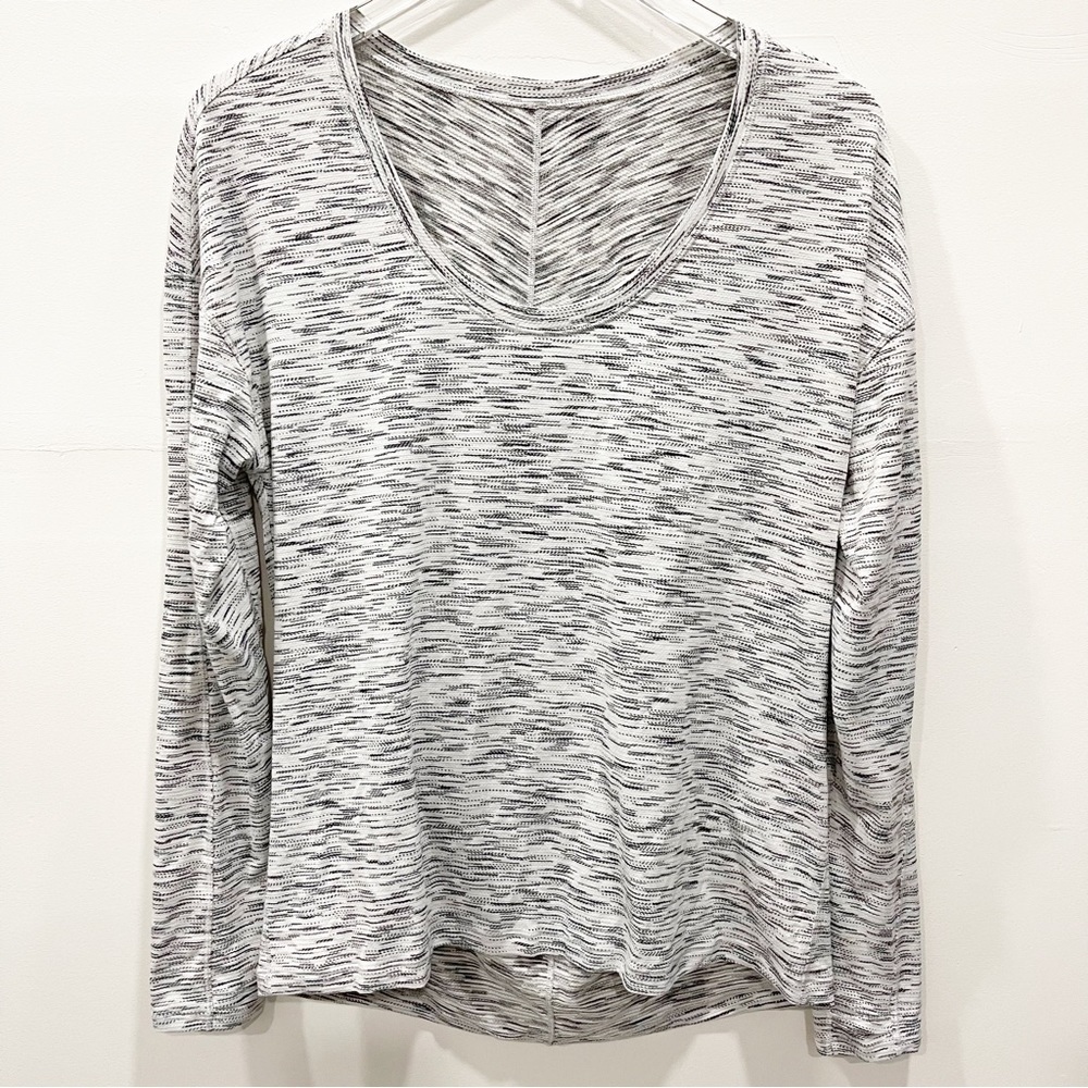 Lululemon Meant To Move Long Sleeve Top Tiger Space Dye Black White